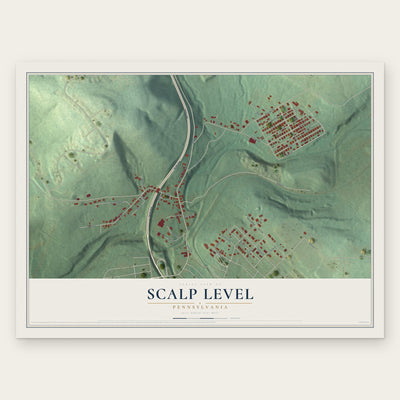 Scalp Level, Pennsylvania map print, the full design