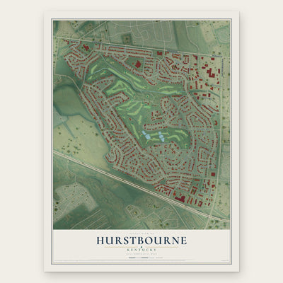 Hurstbourne, Kentucky map print, the full design