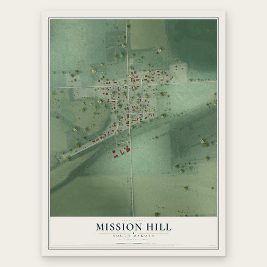 Mission Hill, South Dakota map print, the full design