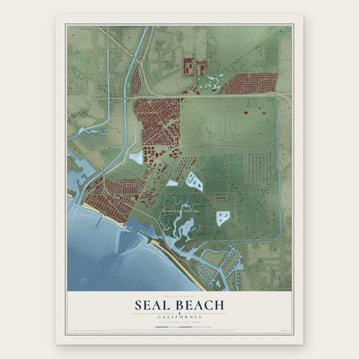 Seal Beach, California map print, the full design