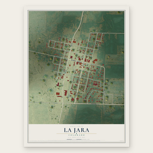 La Jara, Colorado map print, the full design