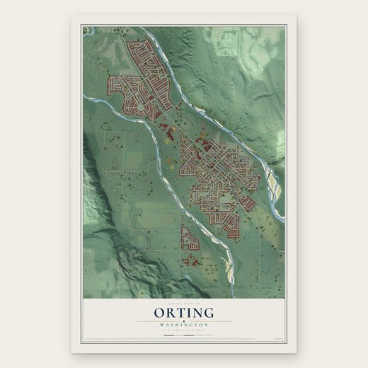 Orting, Washington map print, the full design