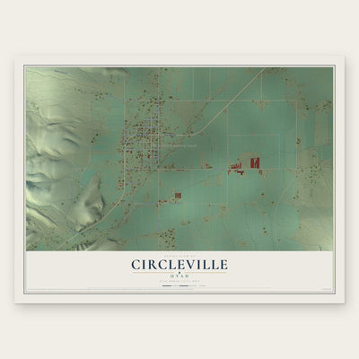Circleville, Utah map print, the full design