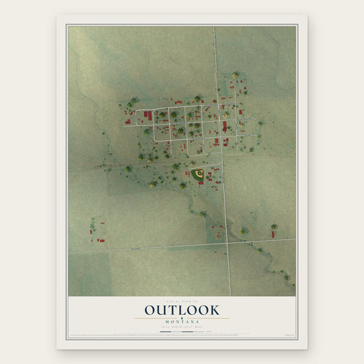Outlook, Montana map print, the full design