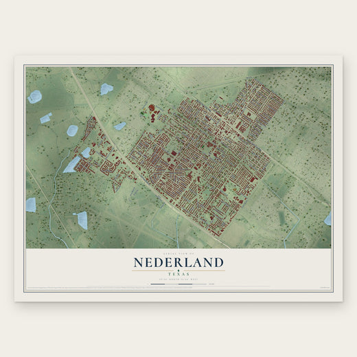 Nederland, Texas map print, the full design