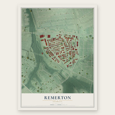 Remerton, Georgia map print, the full design