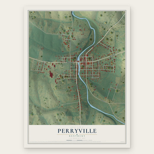 Perryville, Kentucky map print, the full design