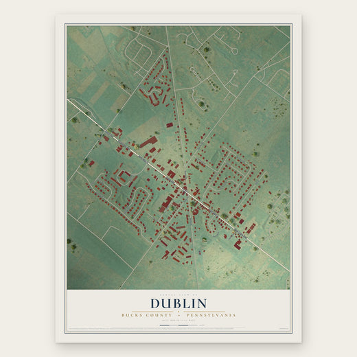 Dublin, Bucks County, Pennsylvania map print, the full design