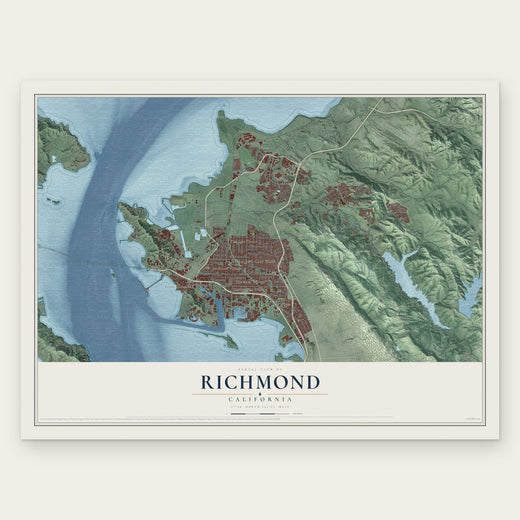 Richmond, California map print, the full design