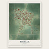 Buckley, Illinois map print, the full design