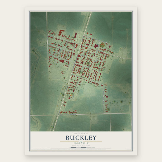 Buckley, Illinois map print, the full design