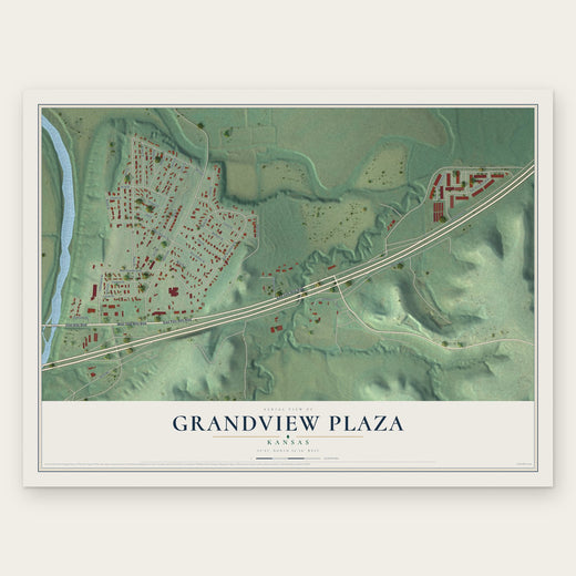 Grandview Plaza, Kansas map print, the full design