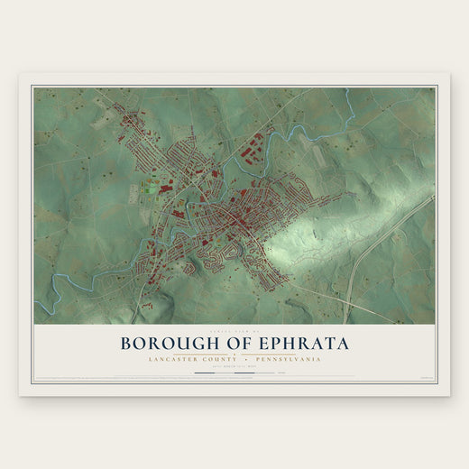 Borough of Ephrata, Lancaster County, Pennsylvania map print, the full design