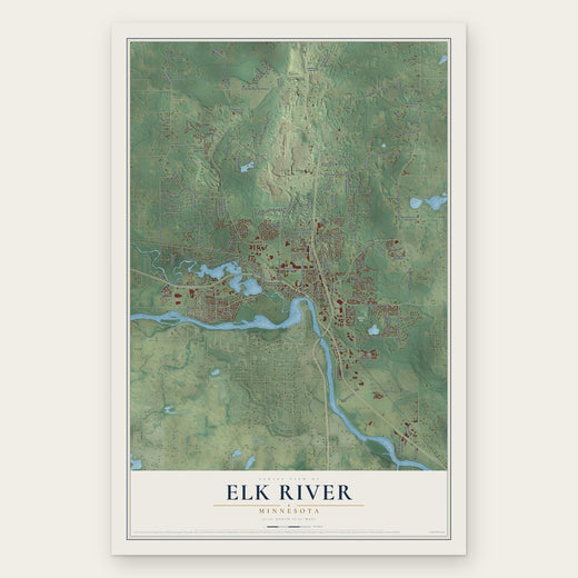 Elk River, Minnesota map print, the full design