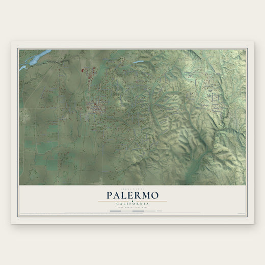 Palermo, California map print, the full design