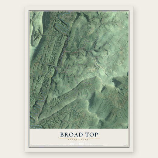Broad Top, Pennsylvania map print, the full design