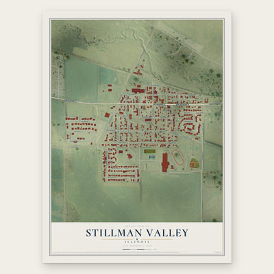 Stillman Valley, Illinois map print, the full design