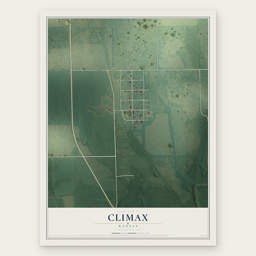 Climax, Kansas map print, the full design