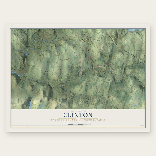 Clinton, Wyoming County, Pennsylvania map print, the full design