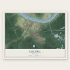 Luling, Louisiana map print, the full design