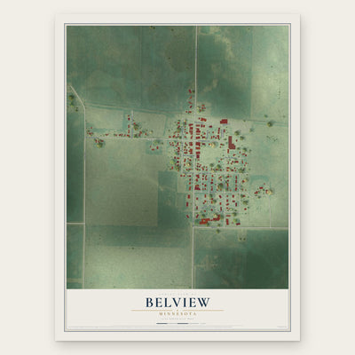 Belview, Minnesota map print, the full design