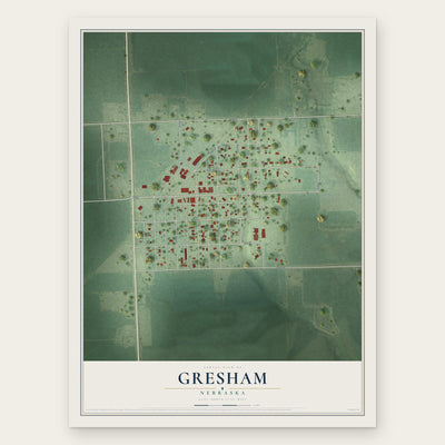 Gresham, Nebraska map print, the full design