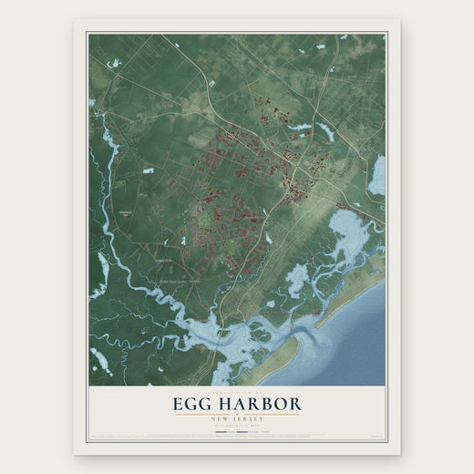 Egg Harbor, New Jersey map print, the full design
