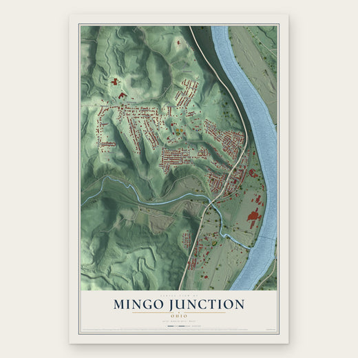 Mingo Junction, Ohio map print, the full design