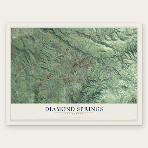 Diamond Springs, California map print, the full design