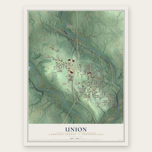 Union, Lawrence County, Pennsylvania map print, the full design