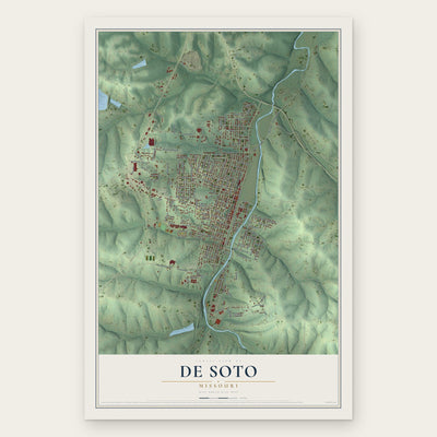 De Soto, Missouri map print, the full design