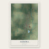 Eudora, Arkansas map print, the full design