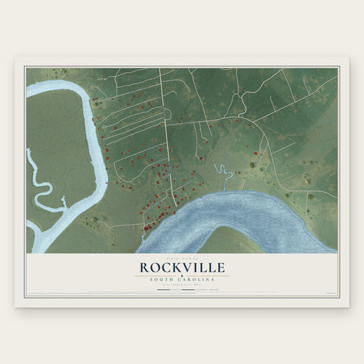 Rockville, South Carolina map print, the full design