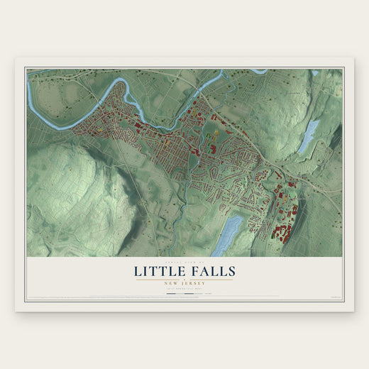Little Falls, New Jersey map print, the full design