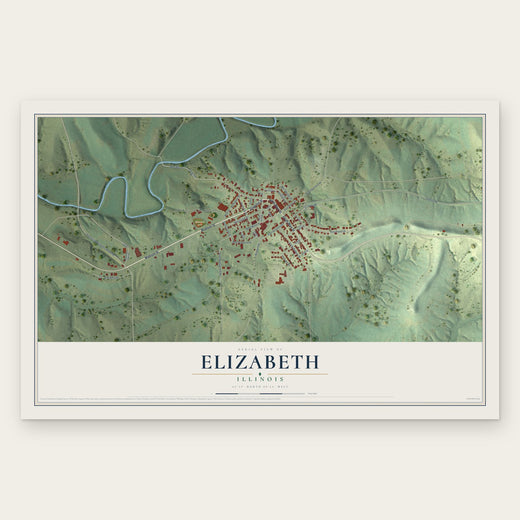 Elizabeth, Illinois map print, the full design