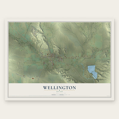 Wellington, Utah map print, the full design