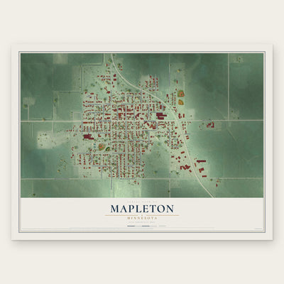 Mapleton, Minnesota map print, the full design
