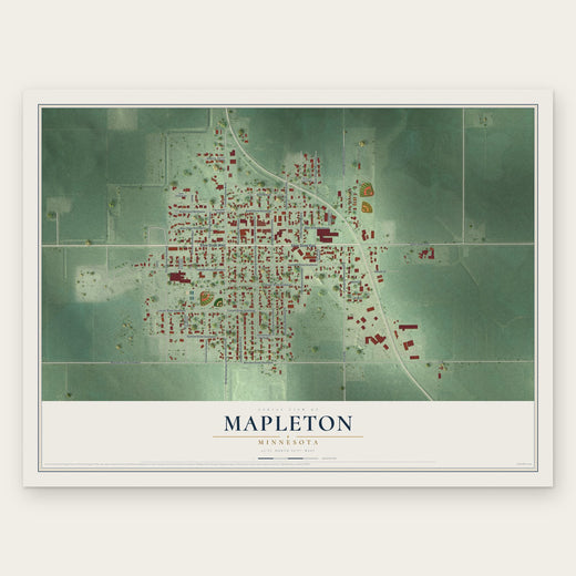 Mapleton, Minnesota map print, the full design
