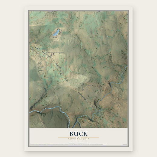 Buck, Pennsylvania map print, the full design