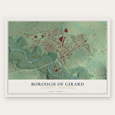 Borough of Girard, Erie County, Pennsylvania map print, the full design