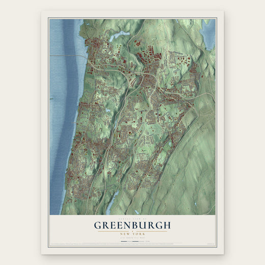 Greenburgh, New York map print, the full design