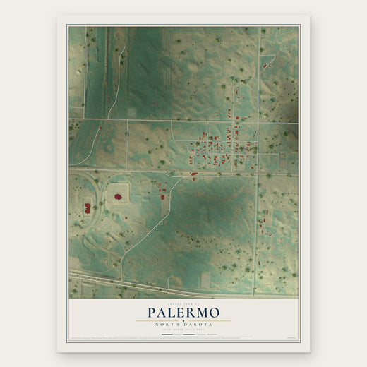 Palermo, North Dakota map print, the full design