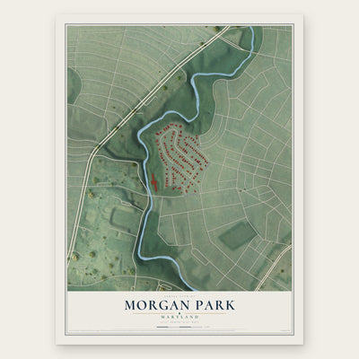 Morgan Park, Maryland map print, the full design