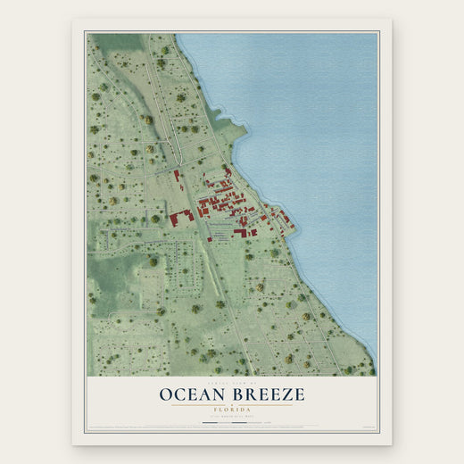 Ocean Breeze, Florida map print, the full design