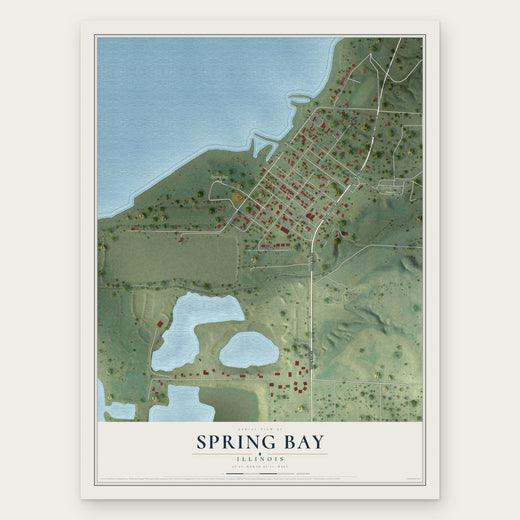 Spring Bay, Illinois map print, the full design