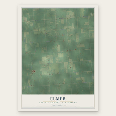 Elmer, Sanilac County, Michigan map print, the full design