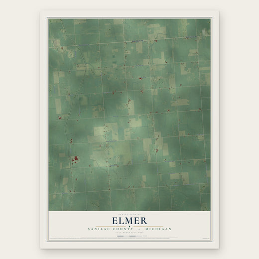 Elmer, Sanilac County, Michigan map print, the full design