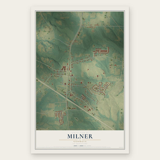 Milner, Georgia map print, the full design