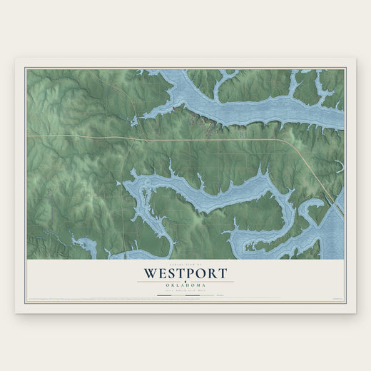 Westport, Oklahoma map print, the full design