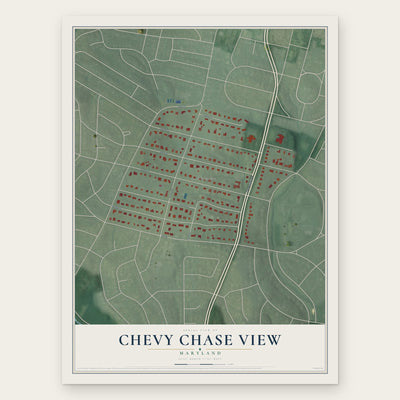 Chevy Chase View, Maryland map print, the full design